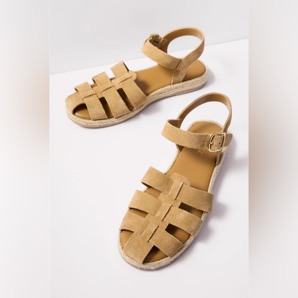 Splendid Tan Suede Strappy Espadrille Sandals